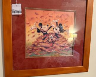 Mickey in Autumn framed litho