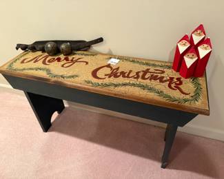 Merry Christmas primitive bench