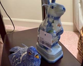Andrea by Sadek bunny, Cruz ceramic pigeon figure