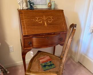 Antique inlay secretary desk