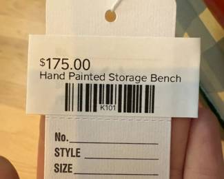 Hand-painted storage bench