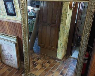 GIANT WOOD HALL MIRROR