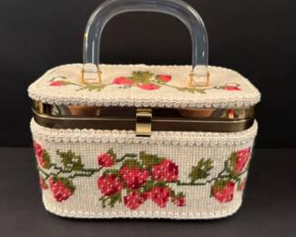 52 FloralBoxPurseLuciteHandle