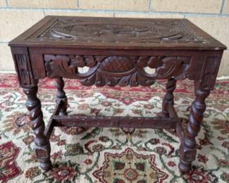 89 HandCarvedMexicanSidetable