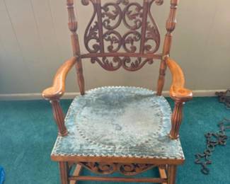 7 AntiqueCarvedRickingChair