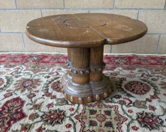 94 VintageCarvedCloverLeafTable