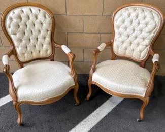 53 VintageVintageVictorianWalnutParlorChairs