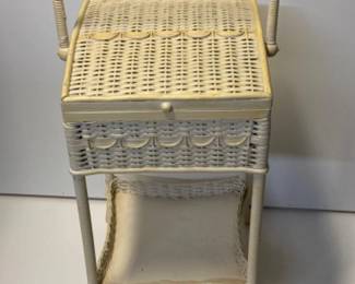 74 VintageWickerSewingStand