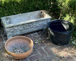 Concrete and Terra cotta flower pots