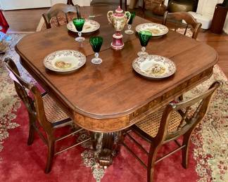 Dining table set of 4 Spode bird print dishes