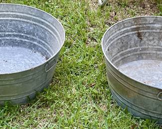 Old wash tubs, extra large size