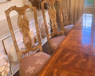 Drexel Heritage Burl Wood Sketchbook Dining Table; Chairs not included