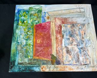 Mixed Media "The Library" by KJ Edwards