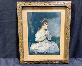 VTG Framed Print of Girl