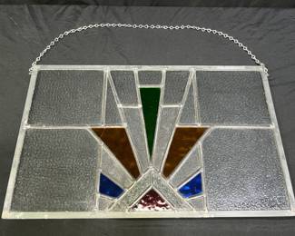 Geometric Stained Glass Window Art Panel