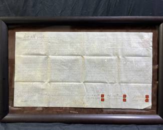Framed 1768 Land Deed