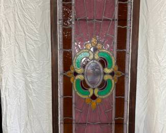 Huge 66" Tall Colorful Stained Glass Window