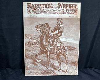 Harpers Weekly Engraved Print by Remington