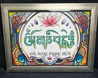 Framed Om Manu Padme Hum Print