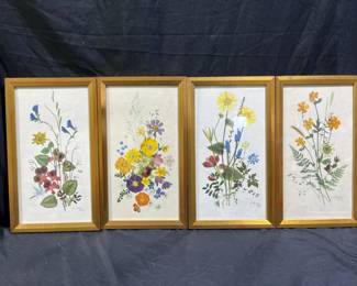  4 Framed Floral Prints