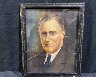 VTG Roosevelt Print in Leather Frame