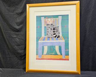 Signed Laura Fiume Lithograph "Lucia's Birthday"