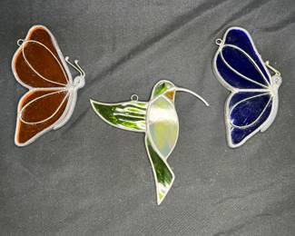 Butterfly & Hummingbird Stained Glass Suncatchers