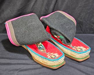Traditional Tibetan Embroidered Boots