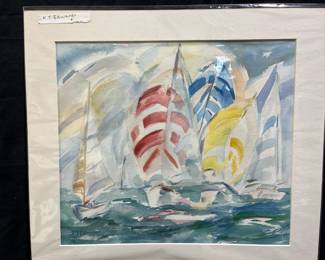 KJ Edwards Sailboats Watercolor