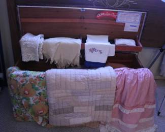 Vintage Quilt, Bedspreads, Fancywork, Doilies, Cedar Chest