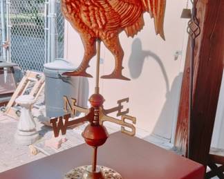 Copper Roster Weathervane Decor