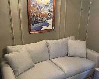 Room & Board Metro 86” Two-Cushion Sofa. Gino fabric. Color: Cement New $1899, 1 year old. Now: $899