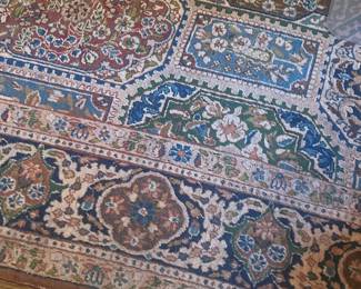 Vintage Persian Rug, brown, blue, green tones 8x10. $850
