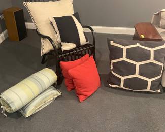 Numerous indoor and outdoor pillows