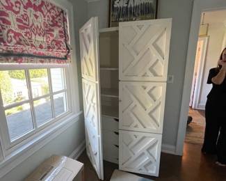 Circa Who in Palm Beach, Vintage Armoire. Chippendale pattern, white. $475