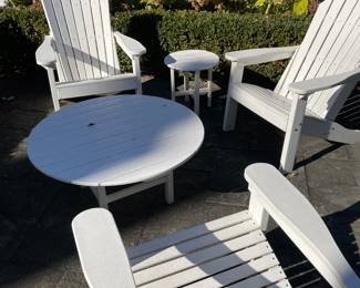 Adirondacks composite from Chalet x 4. $1200. Large composite cocktail table $