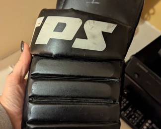 Game used hockey gloves