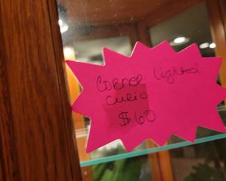 LIGHTED CORNER CURIO $60