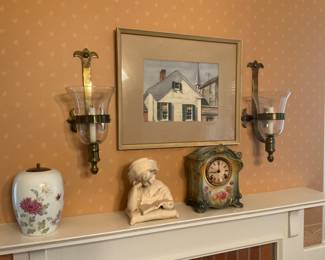 NICE CHINA CLOCK.    the wall sconces are not for sale 