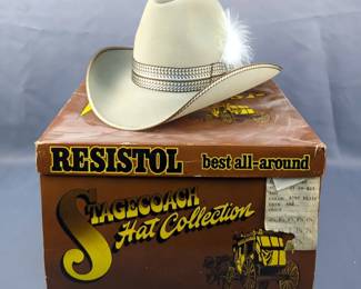 Resistol Hat Collection Silver Belly Cowboy Hat, Size 7 1/2", In Original Box