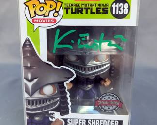 Nickelodeon Funko Pop Movies! Teenage Mutant Ninja Turtles Super Shredder Figurine, Signed By Kevin Eastman, In Original Box