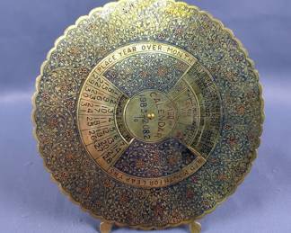 Brass Perpetual Century Calendar, 1983-2082, 8" Diameter