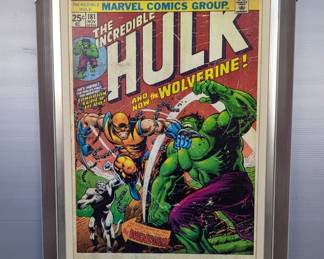 Marvel Comics Group The Incredible Hulk #181 Framed And Matted Poster, 1st Appearance Of Wolverine, Never Displayed, 43" x 31"
