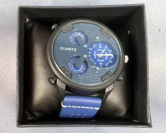 Men's Wristwatch With Quartz Movement And Stainless Steel Back