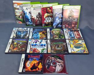 Video Game Assortment Including Assassin's Creed, Fable II, Nintendo Wii Alice In Wonderland And Nintendo DS Games Including Pokemon Ranger, Tron And More, Total Qty 15