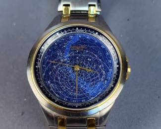 Accurist Watches Mens Celestial Bracelet Watch, Features Planisphere Dial Function, Solar Position, Altitude And Azimuth, Local Sidereal Time, Twilight Identification Function, And Pole Star Angle