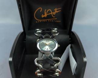 Carlos Santana Wrist Watch With Leather And Stainless Steel, In Original Box