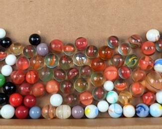 Marbles, Various Sizes And Colors, Contents Of 4 Bags