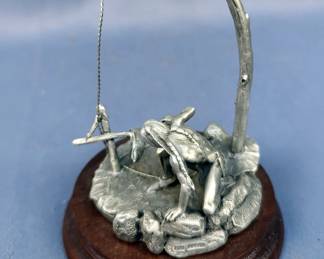 Chilmark "Snare Trapper" Fine Pewter Sculpture By Polland, No. 2206/2500, 4.75" And "Tracker", No. 2206/2500, 3.75", Both In Original Boxes