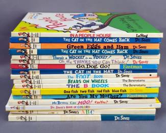 Dr. Suess Hardback Books Including The Cat In The Hat Comes Back, The Foot Book, Green Eggs And Ham And More, Total Qty 16